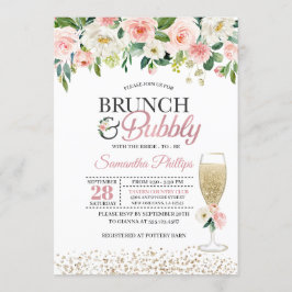 Invitación a la ducha de novias con color de color