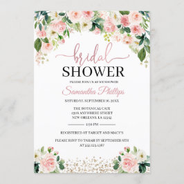 Invitación a la ducha de novias con color de color