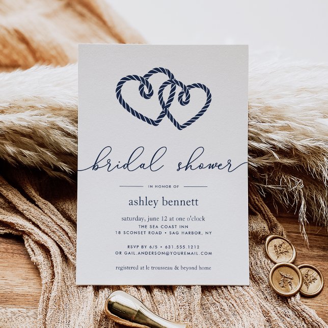 Invitación a la ducha de novias con corazón notado (Subido por el creador)