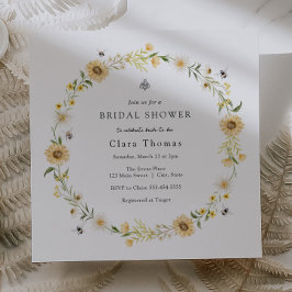 Invitación a la ducha de novias con daisies y gira
