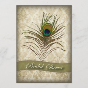 Invitación a la ducha de novias con damasco de épo