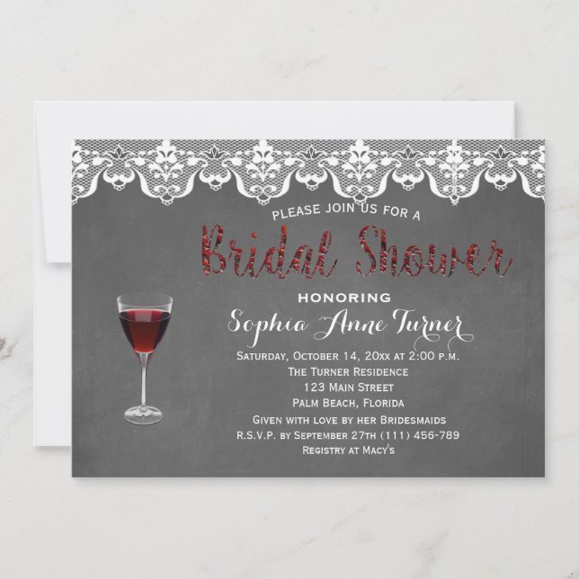 Invitación a la ducha de novias con degustación de (Anverso)