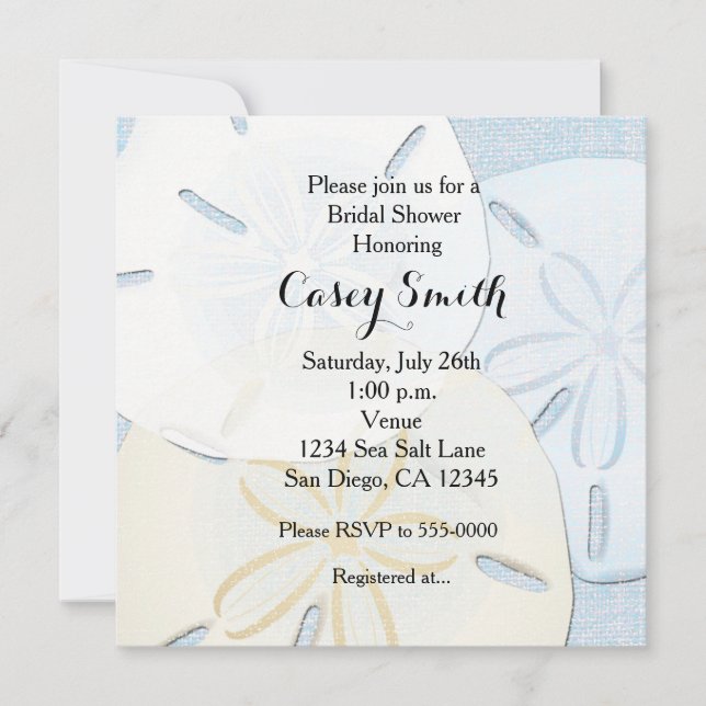 Invitación a la ducha de novias con donativo de ar (Anverso)