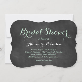 Invitación a la ducha de novias con el Chalk verde