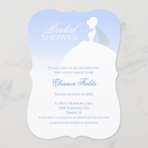 Invitación a la ducha de novias con elegancia azul