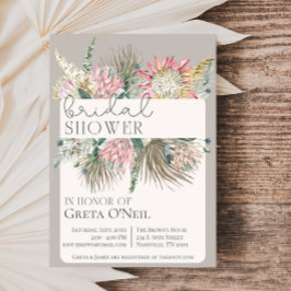 Invitación a la ducha de novias con flores de Boho