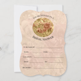 Invitación a la ducha de novias con flores de boni