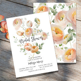 Invitación a la ducha de novias con flores de colo
