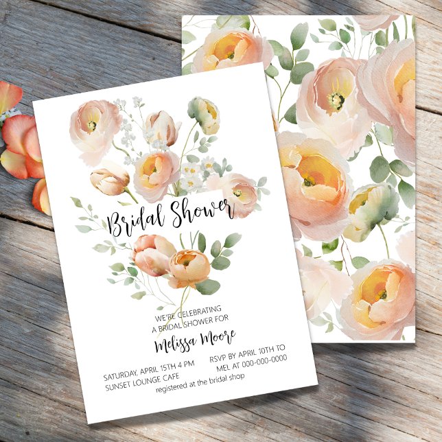 Invitación a la ducha de novias con flores de colo (Subido por el creador)