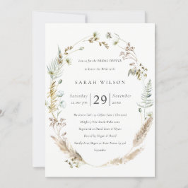 Invitación a la ducha de novias con flores de hier