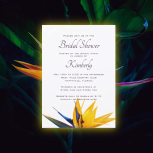 Invitación a la ducha de novias con flores de pája