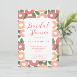 Invitación a la ducha de novias con flores de plum