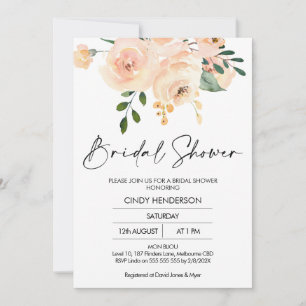 Invitación a la ducha de novias con flores en Rubo