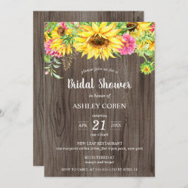 Invitación a la ducha de novias con girasoles en m