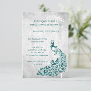 Invitación a la ducha de novias con hoja de pavo v