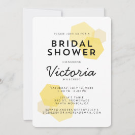 Invitación a la ducha de novias con honeycomb amar