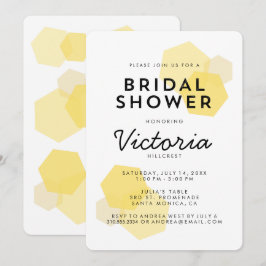 Invitación a la ducha de novias con honeycomb amar