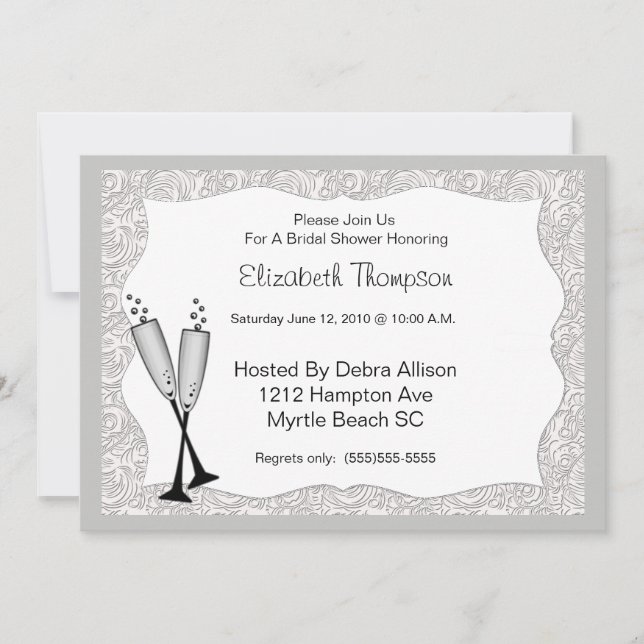 Invitación a la ducha de novias con lentes de cham (Anverso)