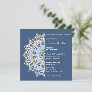 Invitación a la ducha de novias con manala azul y 