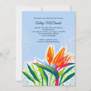 Invitación a la ducha de novias con pájaro del par