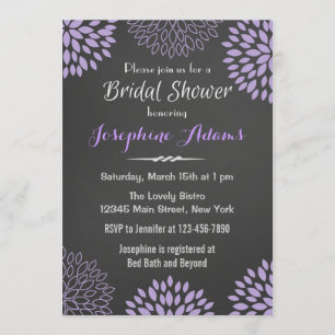 Invitación a la ducha de novias con pizarra de col