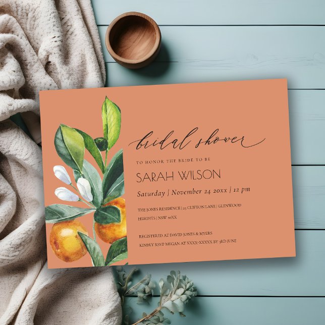 Invitación a la ducha de novias con ráfagas botáni (Subido por el creador)