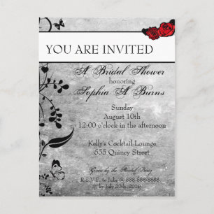 Invitación a la ducha de novias con Rosa de tatuaj