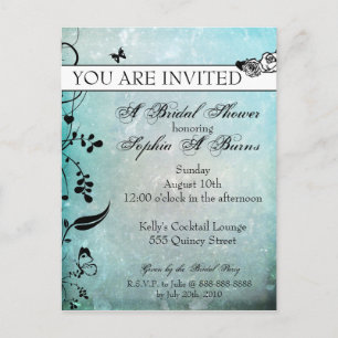 Invitación a la ducha de novias con Rosa de tatuaj