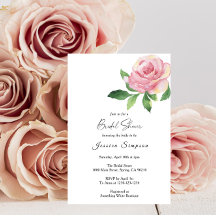 Invitación a la ducha de novias con Rosa floral