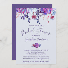 Invitación a la ducha de novias con suculentos púr