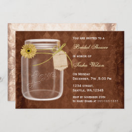 invitación a la ducha de novias con tarro de masón