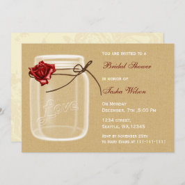 invitación a la ducha de novias con tarro de masón