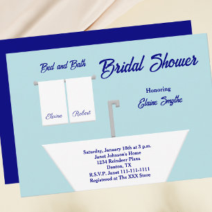 Invitación a la ducha de novias con tema de cama y
