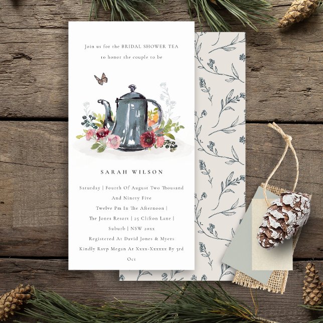 Invitación a la ducha de novias con tetera floral  (Subido por el creador)