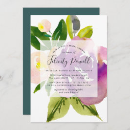 Invitación a la ducha de novias con vibrante flore