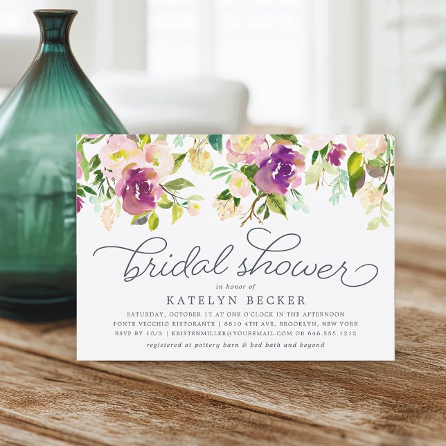 Invitación a la ducha de novias con vibrante flore (Subido por el creador)
