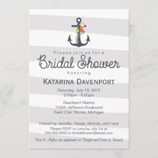 Invitación a la ducha de novias de Ancla Náutica