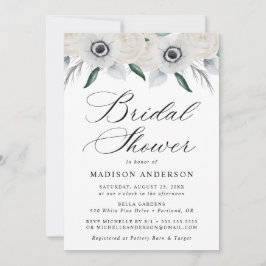 Invitación a la ducha de novias de anémonas y Rosa