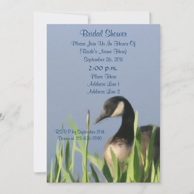 Invitación a la ducha de novias de arte ganso de C (Anverso)