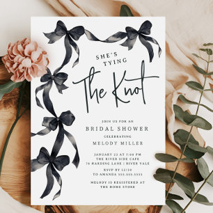 Invitación a la ducha de novias de Black Bow Tying