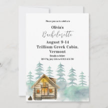 Invitación a la ducha de novias de cabaña de monta