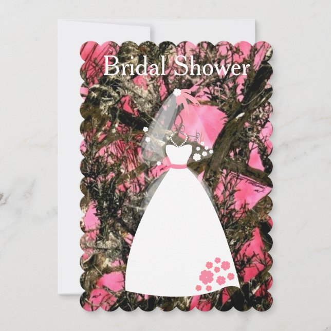 Invitación a la ducha de novias de camuflaje (Anverso)