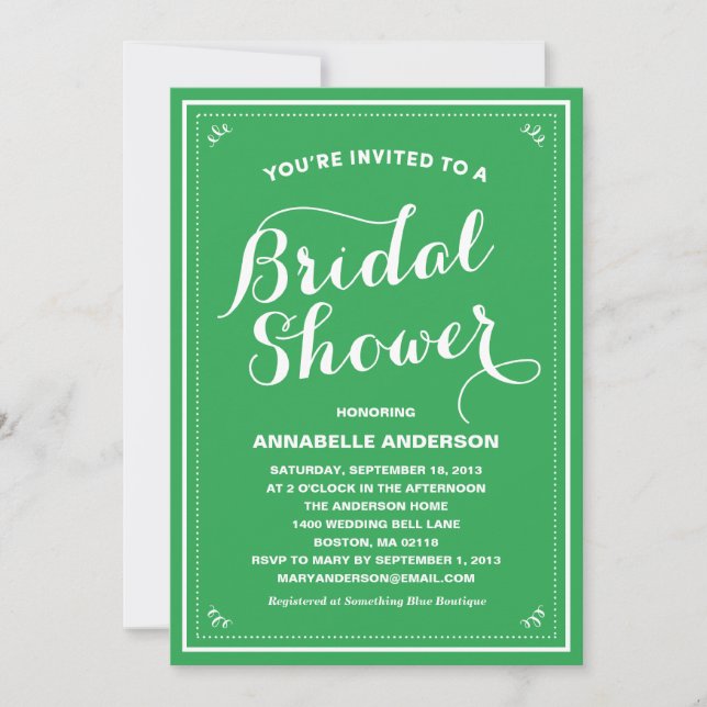 Invitación a la ducha de novias de Chalkboard Vint (Anverso)
