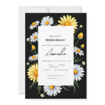 Invitación a la ducha de novias de Chamomile negro