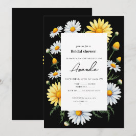Invitación a la ducha de novias de Chamomile negro