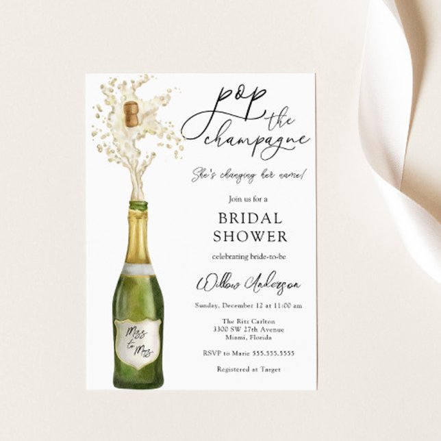 Invitación a la ducha de novias de champagne (Subido por el creador)