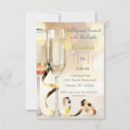 Invitación a la ducha de novias de Champán Brunch