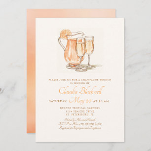 Invitación a la ducha de novias de Champán Brunch