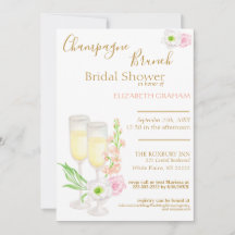 Invitación a la ducha de novias de Champán Brunch