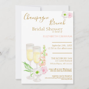 Invitación a la ducha de novias de Champán Brunch